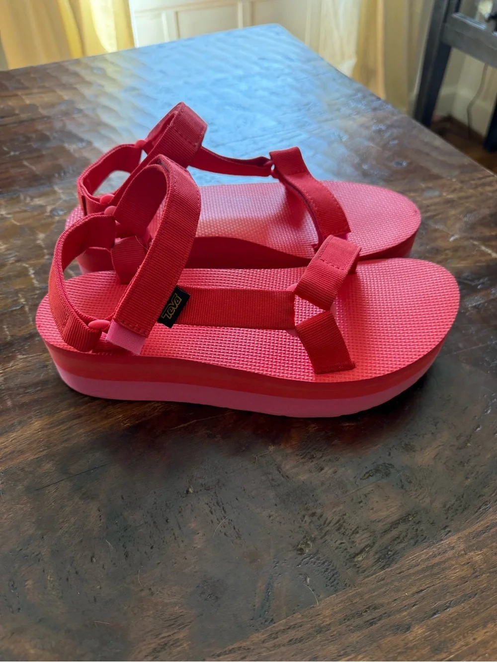 Teva Women's Red and Pink Platform Sport Sandals